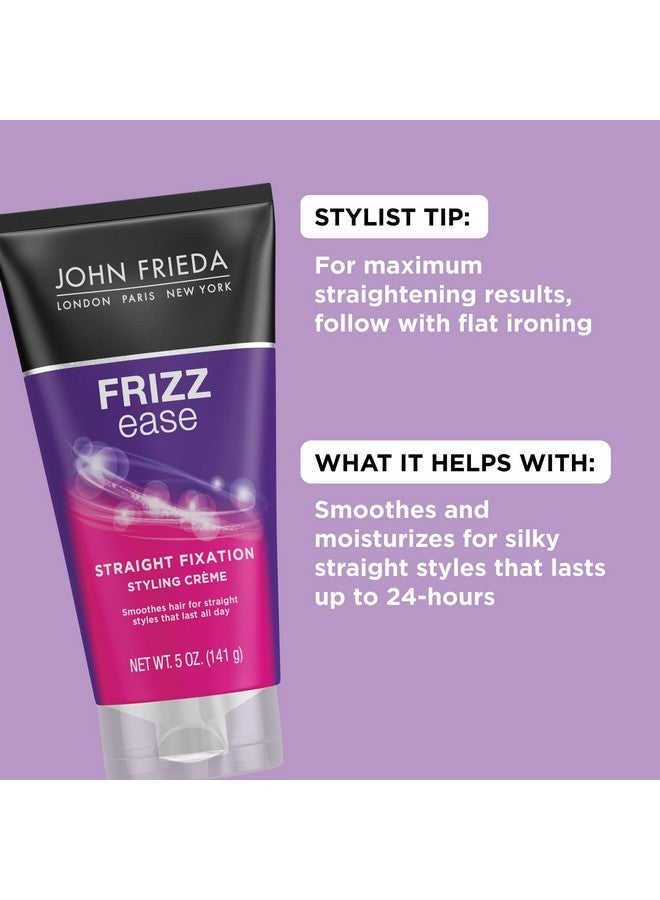 John Frieda Frizz Ease Straight Fixation Styling Crème, Straightens Frizzy Hair with Milk Protein & Almond Oil, Sleek & Frizz-Free, with ThermaGuard Heat Protection Against Damage, 5 Oz - Image 2