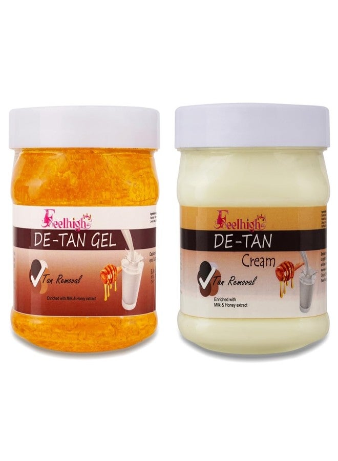 FEELHIGH De tan face Gel 500ml and Face Cream 500ml Facial Kit Pack 2 Men and Women - Image 1