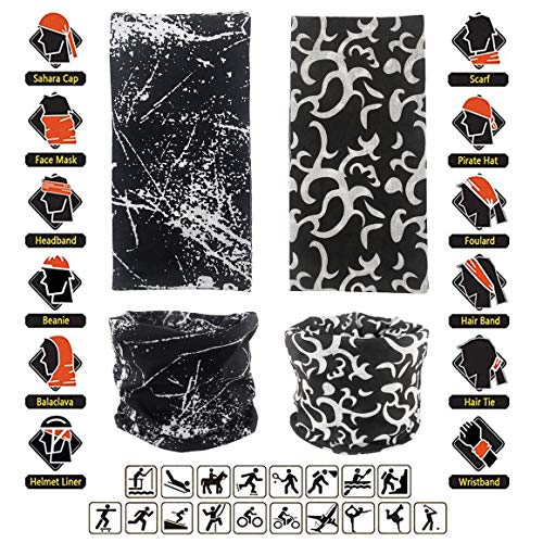 Cutewing Neck Gaiter Masks Tube Scarf,10PCS Seamless Face Covering Tube Bandanas,Black Ourdoor Face Mask Multi Headwear Magic Headband Balaclavas with UV Resistant. - Image 3