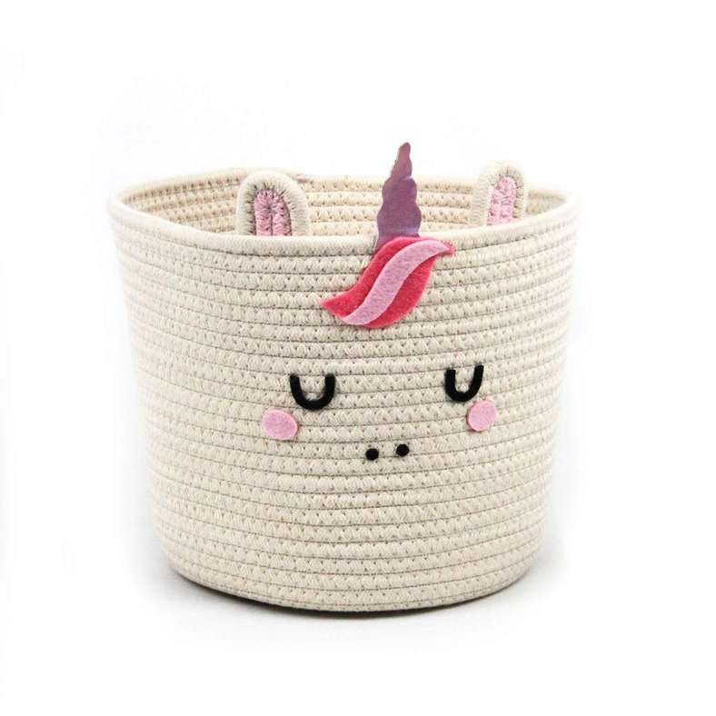 Pan Home سلة تخزين حبل وحيد القرن للأطفال