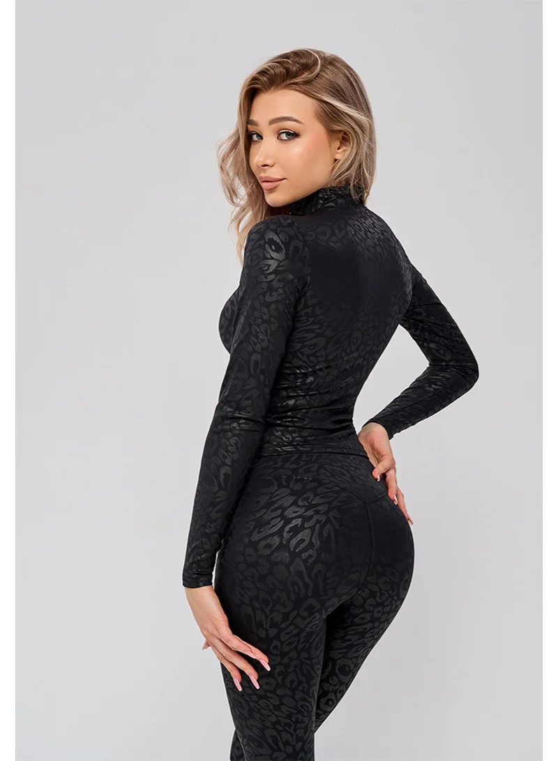 Bona Fide Rashguard Black Panthera Bona Fide Workout Tops for Women - Short/Long Sleeve Compression Shirt - Breathable Tight Crop Top for Gym, Running, Yoga for Women | Best Price UAE