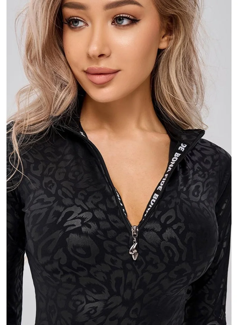 Bona Fide Rashguard Black Panthera Rashguard Panthera Crop Gym T-Shirt for Women for Women | Best Price UAE