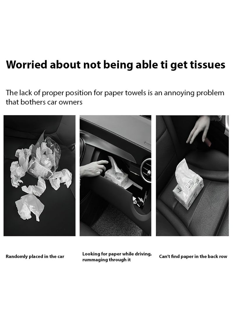 ARKZO ARKZO Classic Car Tissue Box Holder with Cute Animal Face Soft Plush Paper Napkin Dispenser for Dashboard Armrest Storage Stand Interior Decoration Accessories for Car Seat Lambswool  - Image 3