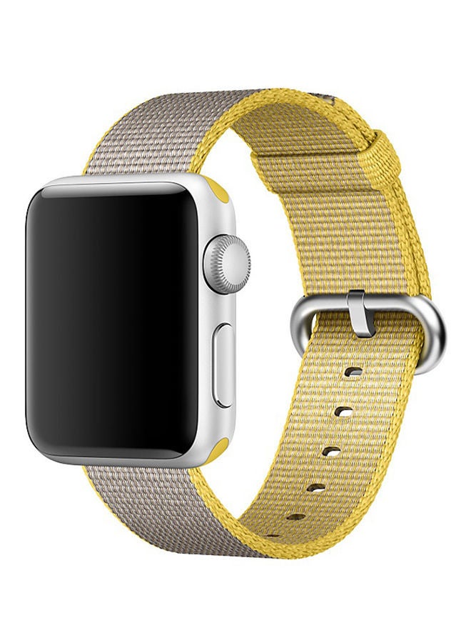 NIBEMINENT Replacement Band For Apple Watch Series 1/2/3 42mm Yellow/Grey - Image 3
