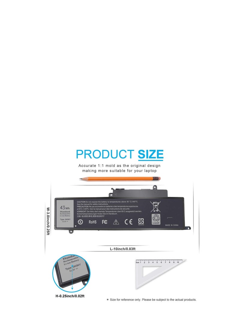 Terabyte GK5KY Laptop Battery for Dell Inspiron 11 3000 Series 3147 3148 3153 3152 3157 3158,15-7558 15-7568,13 7353 7359 7347 7348 7352 P20T P20T001 P55F P55F001 4K8YH 92NCT 04K8YH RHN1C 0WF28 11.1V 43Wh - Image 4