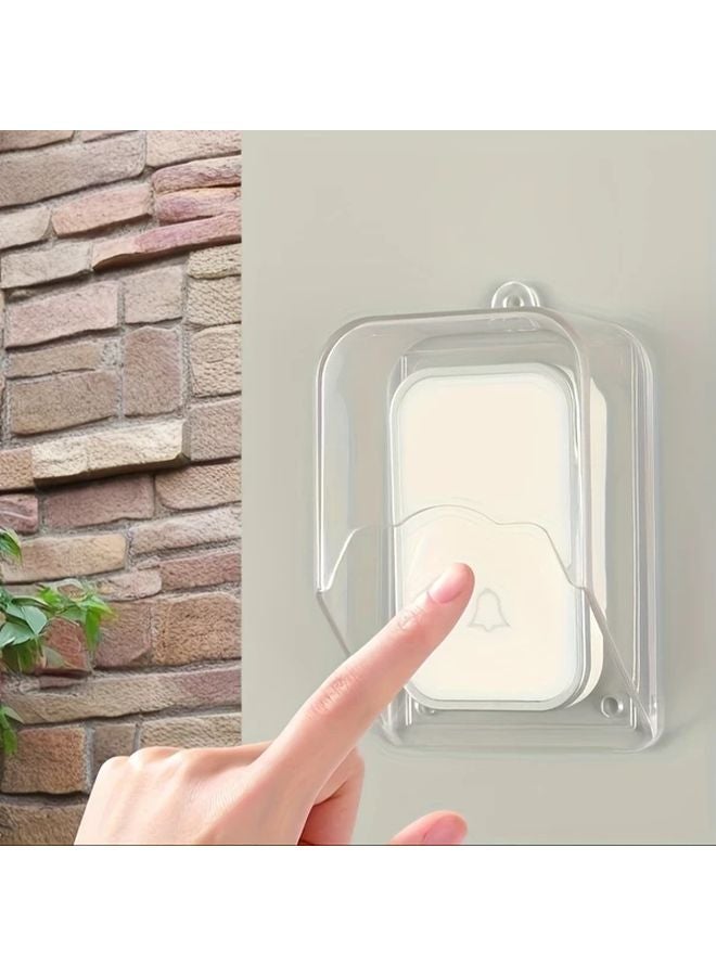 غطاء جرس الباب الشفاف، واقي بلاستيكي قابل للفصل، حامي من الرذاذ للأزرار الخارجية، ملحق تركيب عالمي - Image 1