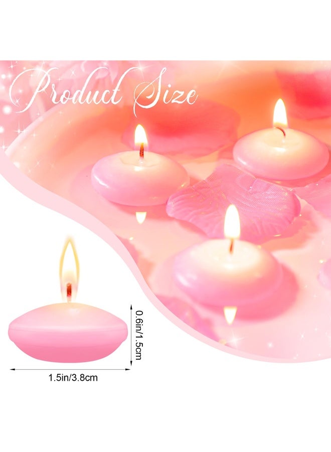 15 Pcs Pink Floating Candles Centerpieces for Wedding Small Unscented Floating Candles Decoration for Wedding Anniversary Holiday Party Gifts Home Pool Decor - Image 2