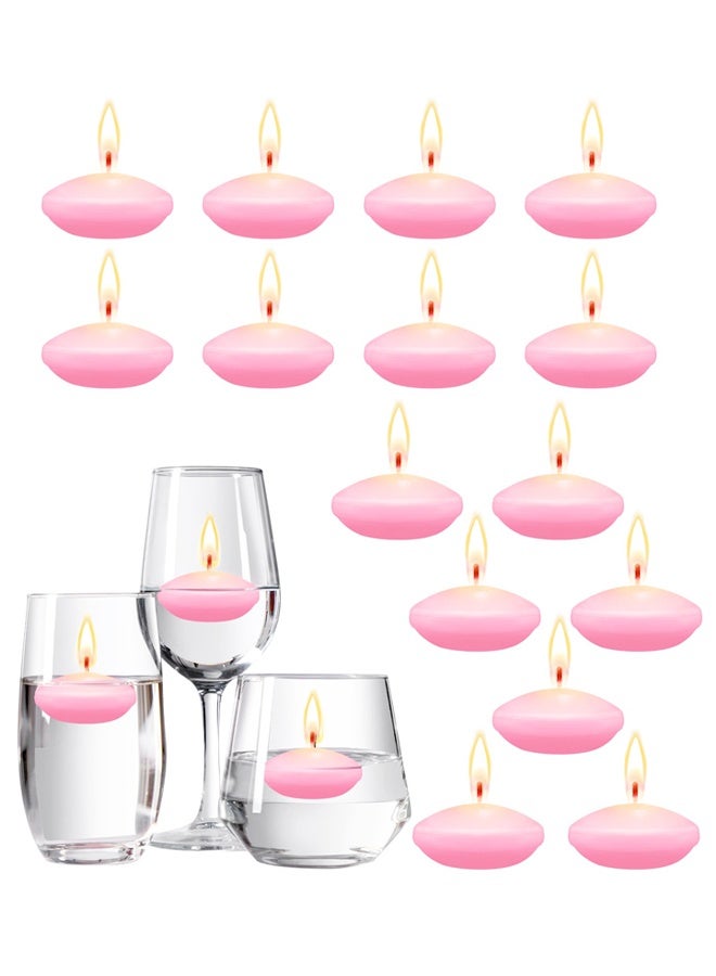 15 Pcs Pink Floating Candles Centerpieces for Wedding Small Unscented Floating Candles Decoration for Wedding Anniversary Holiday Party Gifts Home Pool Decor - Image 1