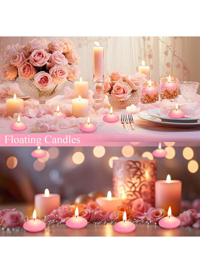 15 Pcs Pink Floating Candles Centerpieces for Wedding Small Unscented Floating Candles Decoration for Wedding Anniversary Holiday Party Gifts Home Pool Decor - Image 5