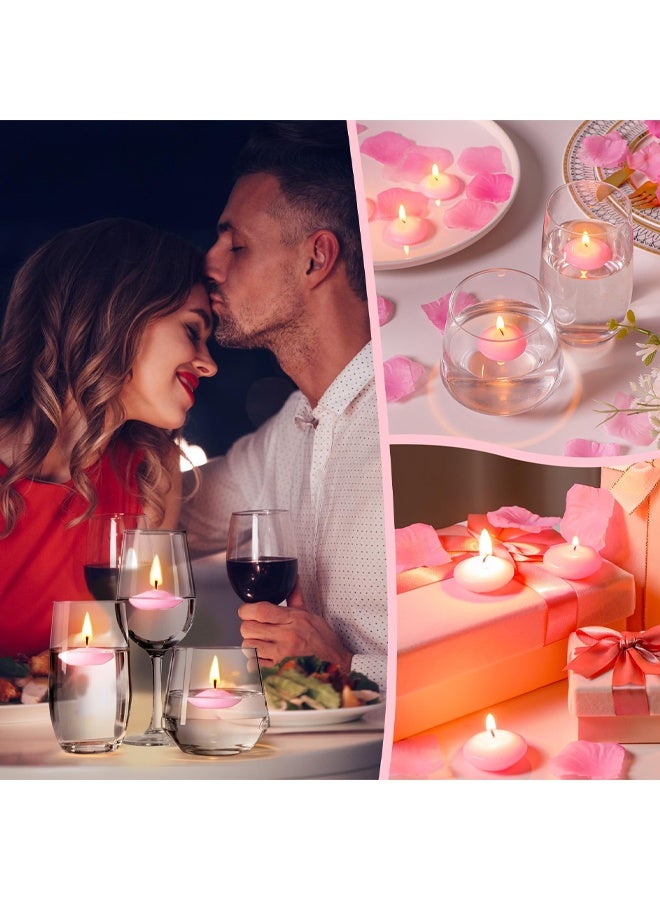 15 Pcs Pink Floating Candles Centerpieces for Wedding Small Unscented Floating Candles Decoration for Wedding Anniversary Holiday Party Gifts Home Pool Decor - Image 4