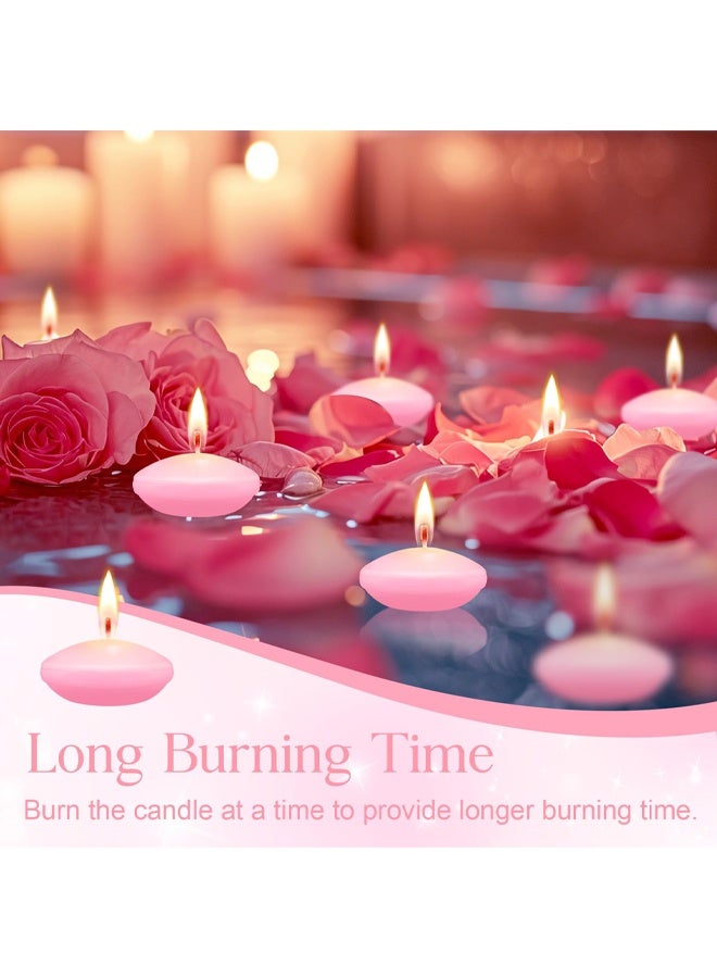 15 Pcs Pink Floating Candles Centerpieces for Wedding Small Unscented Floating Candles Decoration for Wedding Anniversary Holiday Party Gifts Home Pool Decor - Image 3