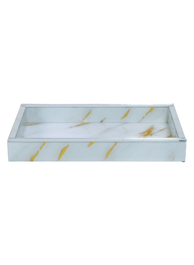 homes r us - Ore Decor Tray, White - 45x5 cm - Image 1