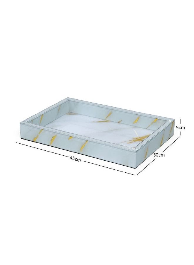 homes r us - Ore Decor Tray, White - 45x5 cm - Image 1