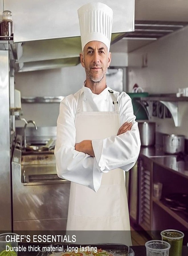 Jubatus مآزر جوباتوس، عبوة من قطعتين، مصنوعة من القطن الخالص ١٠٠٪، مزودة بجيبين، مريلة مطبخ قابلة للتعديل، مناسبة للرجال والنساء، لون بيج. - Image 4