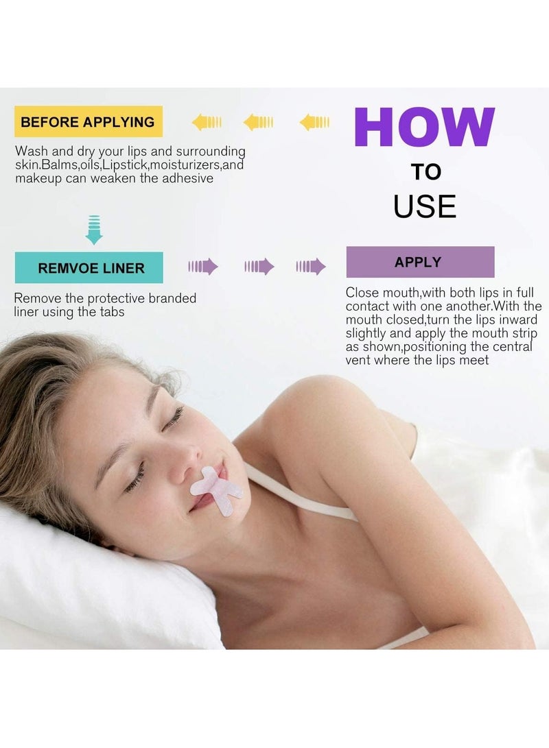 Advanced Anti-Snore Mouth Strips - 60 Packs of Gentle Sleep Strips for Instant Snoring Relief & Improved Sleep Quality, Reduce Mouth Breathing - Image 1