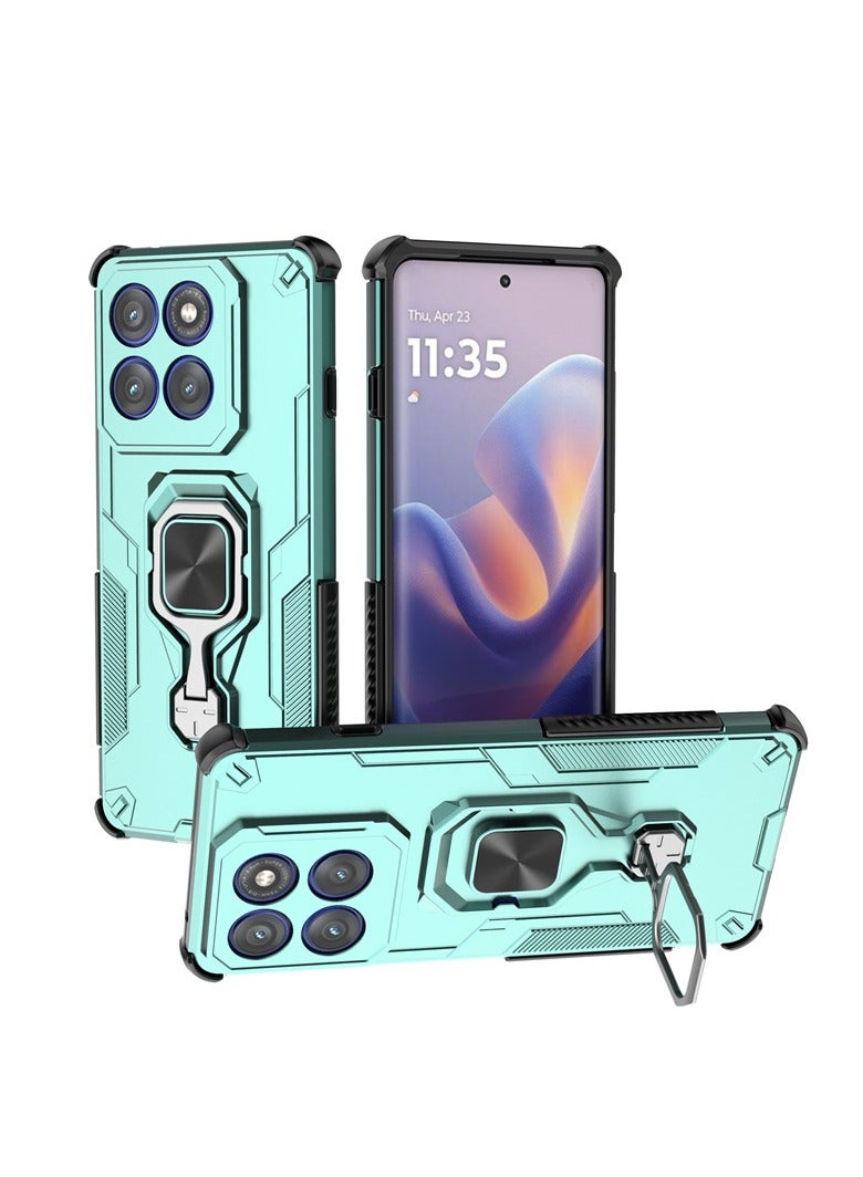 عام حافظة هاتف MOTO Edge 60 Pro 【مع حامل دوّار مدمج】 – حلقة مغناطيسية ثابتة – مصنوعة من TPU متين وPC مضاد للصدمات – حماية عسكرية ضد السقوط.