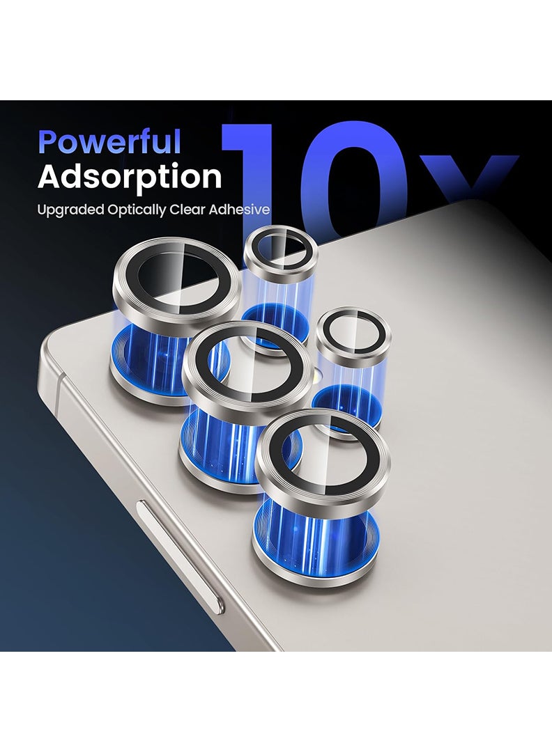 Theodor Samsung Galaxy S25 Ultra 5 Pcs Camera Lens Protector With 9H Tempered HD Glass Camera Cover Anti Scratch Aluminum Alloy Camera Ring, Graphite - Image 3