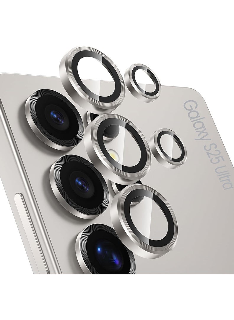 Theodor Samsung Galaxy S25 Ultra 5 Pcs Camera Lens Protector With 9H Tempered HD Glass Camera Cover Anti Scratch Aluminum Alloy Camera Ring, Graphite - Image 1