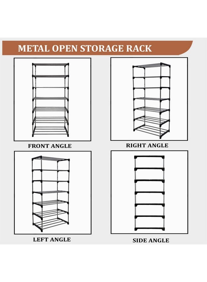 SANAMSTORE Multipurpose Heavy Duty Bookshelf Metal Book/Shoe/Cloth Rack for Home & Anywhere Use (7 Layer) - Image 4
