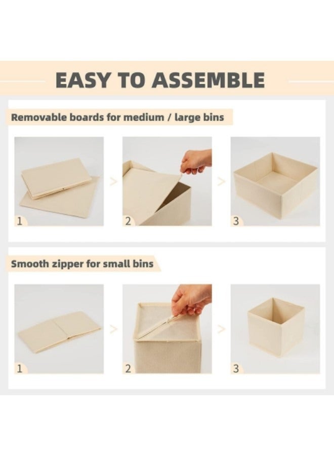 GGEROU Drawer Organizer Clothes, 6 Pack Underwear Drawer Organizer, Foldable Closet Organizers and Storage Dresser Drawer Dividers Beige  - Image 5