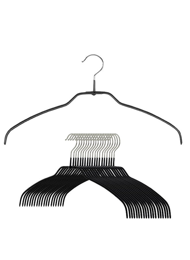 Mawa Silhouette Non-Slip Coating Space-Saving Rotating Hook Cloth Hanger Black and Silver 8.75 x 0.12 x 15.75 Inch 04125 05 001  - Image 3
