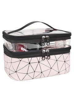ORiTi Cosmetic bag Double Layer Travel Makeup Bags For Women, Waterproof Portable Cosmetic Cases Make up Organizer for Makeup, Cosmetics Tools  - Image 1