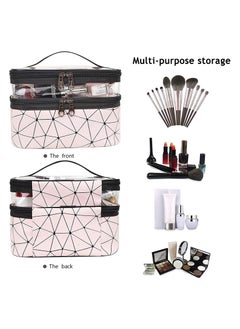 ORiTi Cosmetic bag Double Layer Travel Makeup Bags For Women, Waterproof Portable Cosmetic Cases Make up Organizer for Makeup, Cosmetics Tools  - Image 3