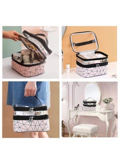 ORiTi Cosmetic bag Double Layer Travel Makeup Bags For Women, Waterproof Portable Cosmetic Cases Make up Organizer for Makeup, Cosmetics Tools  - Image 2