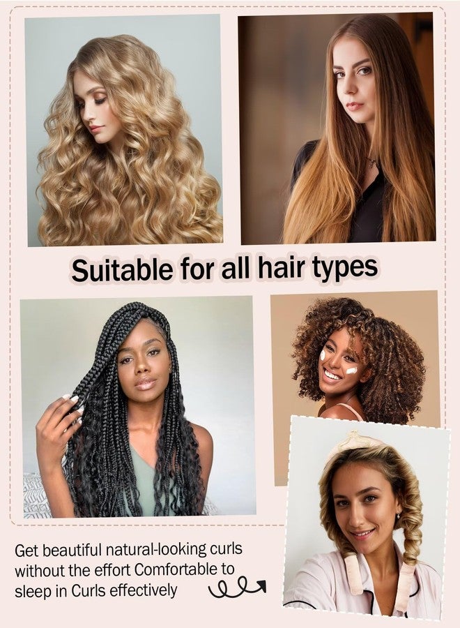 Seritant Heatless Hair Curler,Blowout Heatless Curls Overnight,No Heat Curling Rod Set with Satin Bonnet for Sleep in,Cream - Image 3