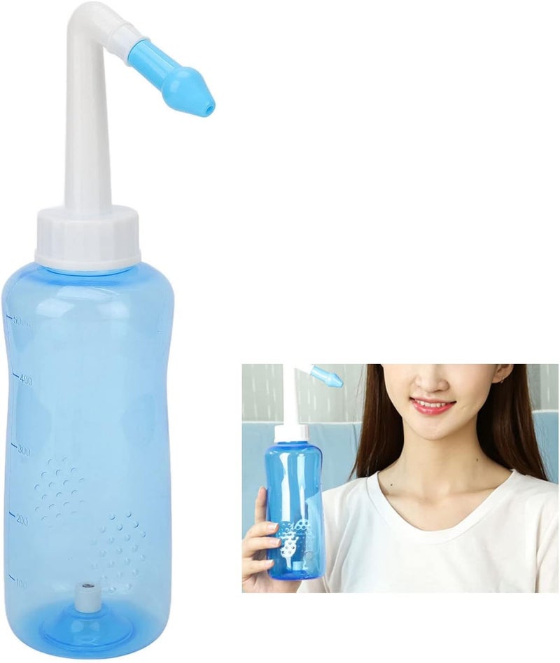 klarako Nasal Cleansing Bottle,Nasal Cleaner Breathing with 2pcs Nozzles 500ml Bottle Nasal Wash Cleaner for Adults Kids - Image 2