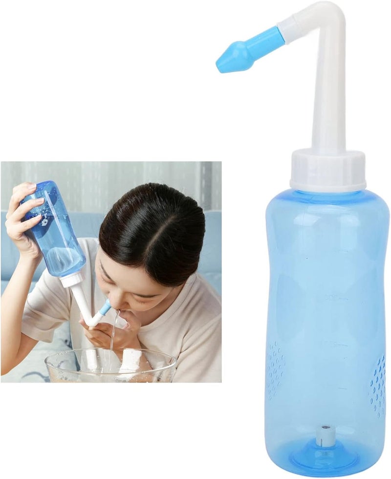 klarako Nasal Cleansing Bottle,Nasal Cleaner Breathing with 2pcs Nozzles 500ml Bottle Nasal Wash Cleaner for Adults Kids - Image 4