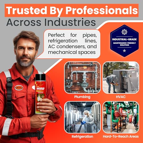 Brodi PipeWrap Pipe Insulation Spray Foam for Hard-to-Reach Areas, Fittings & Valves, Anti-Sweat Pipe Coating Spray, Stops Condensation Buildup & Prevents Dripping (Pack of 1) - Image 4