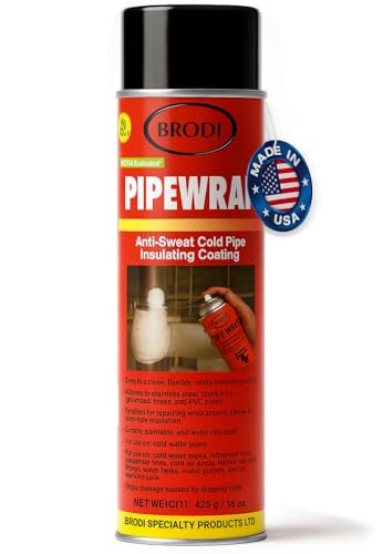 Brodi PipeWrap Pipe Insulation Spray Foam for Hard-to-Reach Areas, Fittings & Valves, Anti-Sweat Pipe Coating Spray, Stops Condensation Buildup & Prevents Dripping (Pack of 1) - Image 1