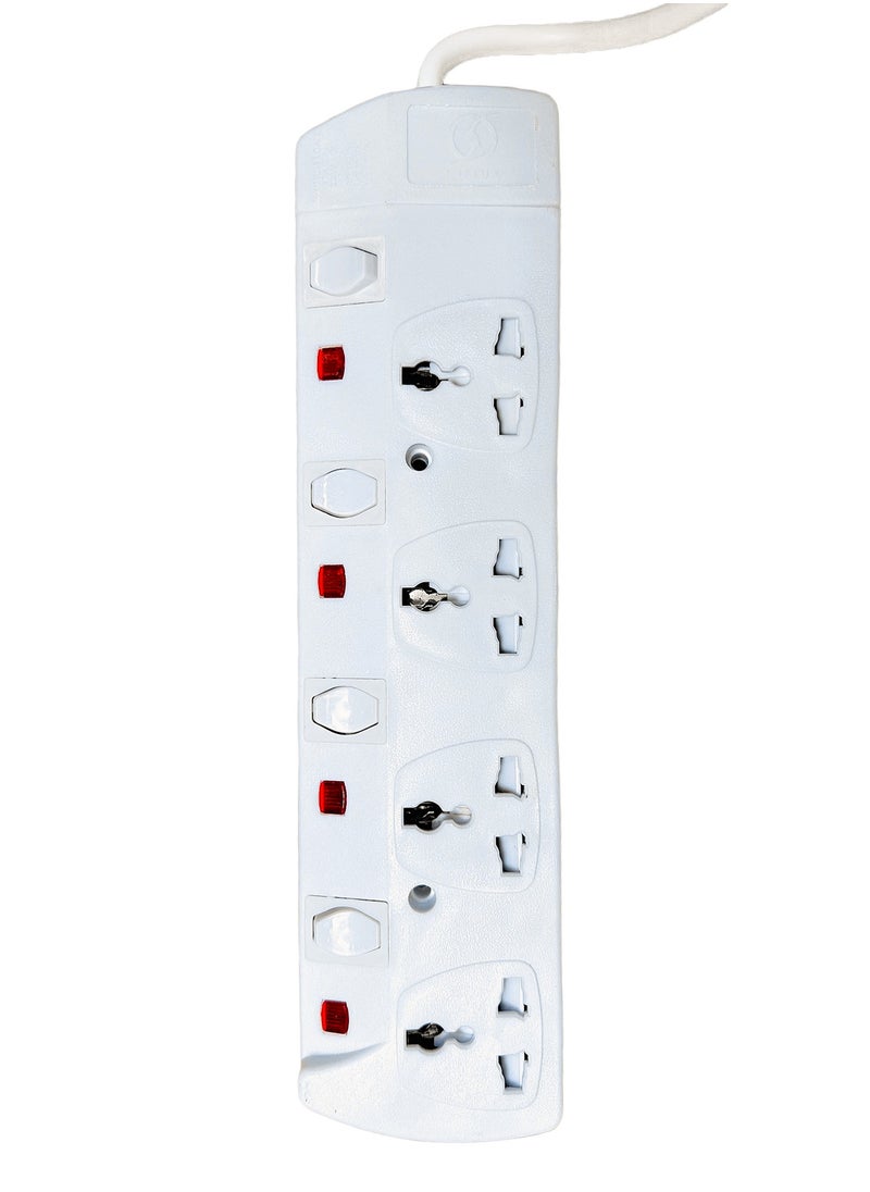 INFLUX INFLUX Extension cord with 4-Outlet and 3M 1mm wire Power Extension with Surge Protector - Durable Power Extension Cable, Extenson with Individual Safety Buttons, High-Quality plug extension for Home  - Image 3