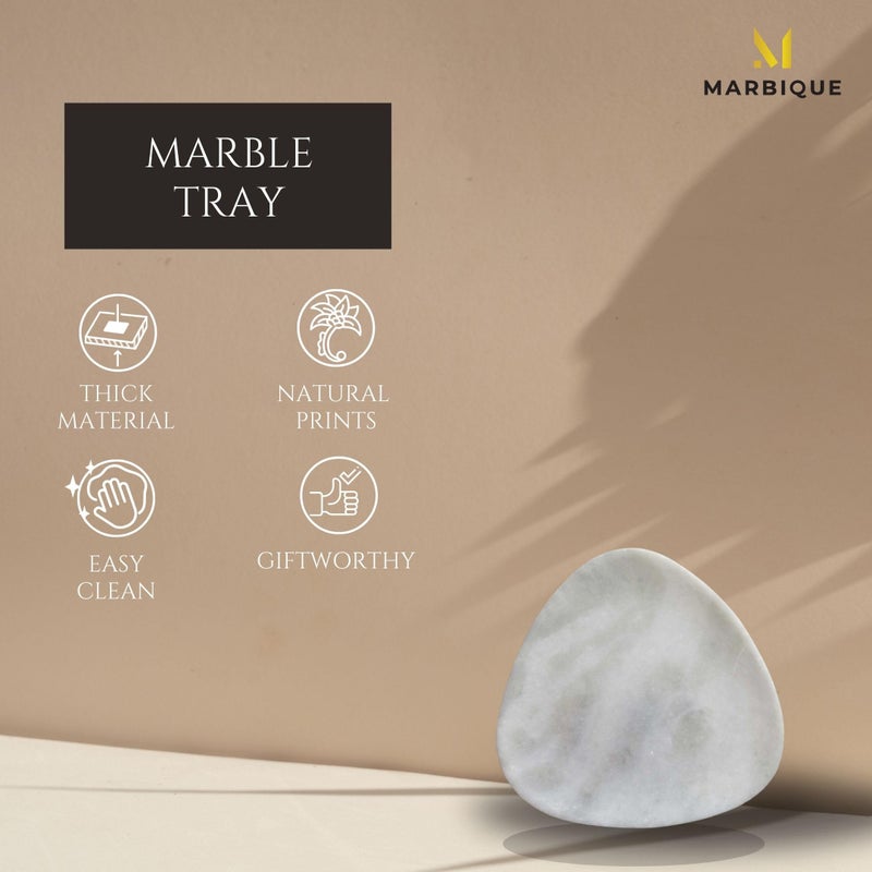 MARBIQUE Premium White Marble Tray Platter Serving Board 20×20 cm - Image 5