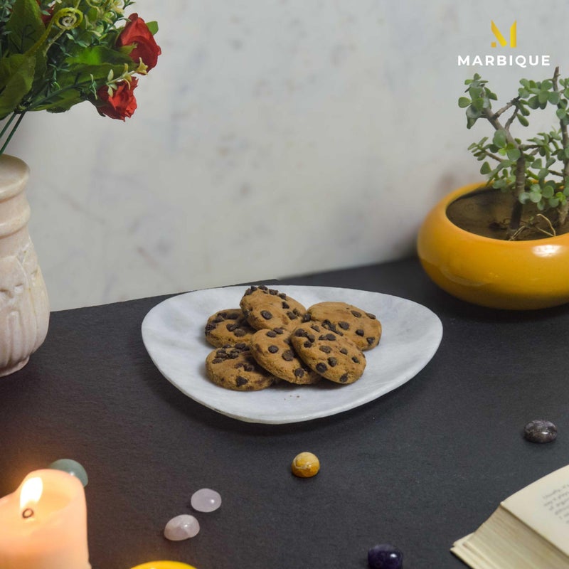 MARBIQUE Premium White Marble Tray Platter Serving Board 20×20 cm - Image 2
