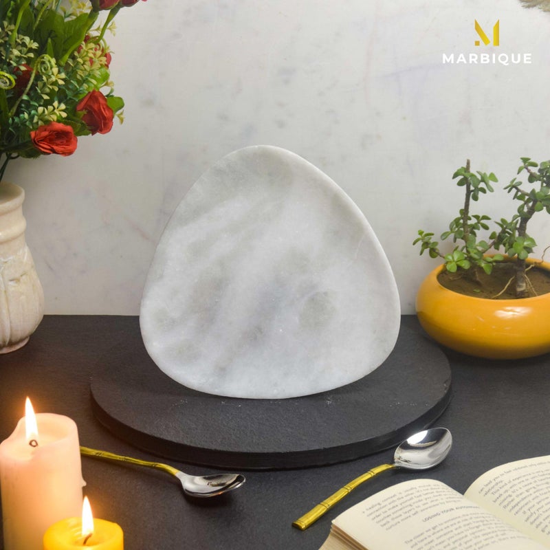 MARBIQUE Premium White Marble Tray Platter Serving Board 20×20 cm - Image 3