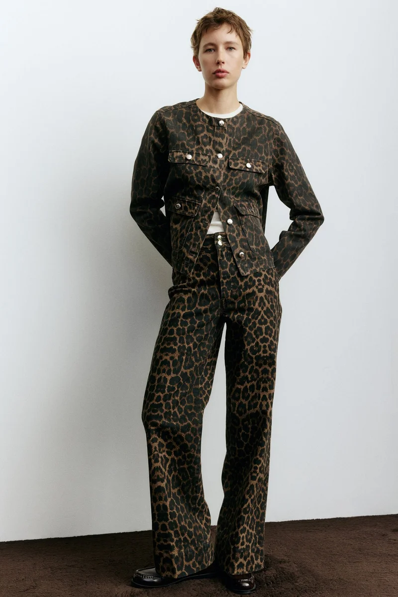 اتش اند ام جاكيت جينز بدون ياقة