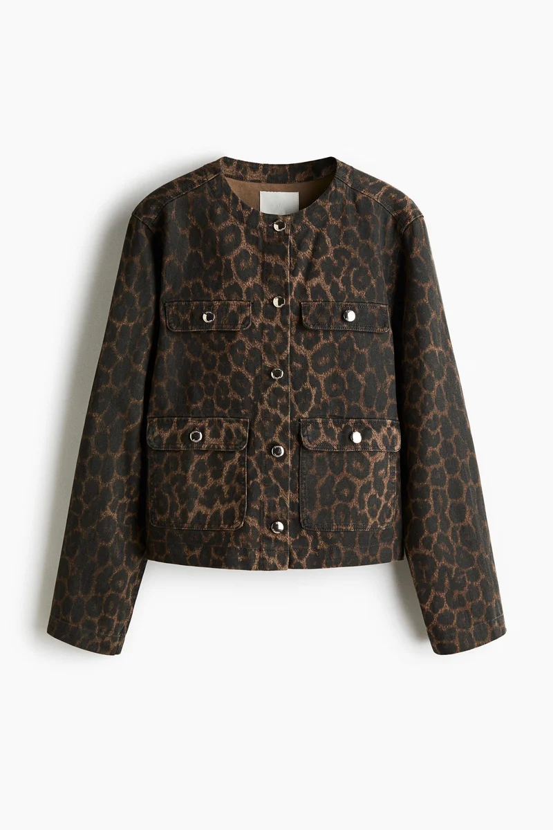 H&M Collarless denim jacket