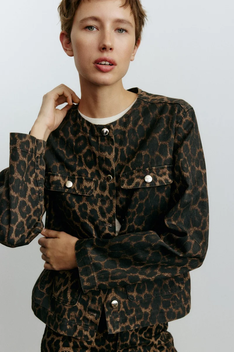 اتش اند ام جاكيت جينز بدون ياقة