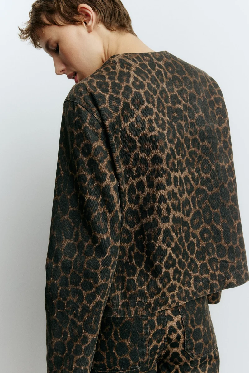 اتش اند ام جاكيت جينز بدون ياقة