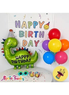 Atpata Funky Atpata Funky Dinosaur Party Hat Foil Balloon - Happy Birthday Roar into Fun & Cute Design | 34x31 inch | Vibrant & Durable | Perfect for Dino Themed Celebrations  - Image 5