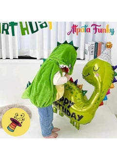Atpata Funky Atpata Funky Dinosaur Party Hat Foil Balloon - Happy Birthday Roar into Fun & Cute Design | 34x31 inch | Vibrant & Durable | Perfect for Dino Themed Celebrations  - Image 4