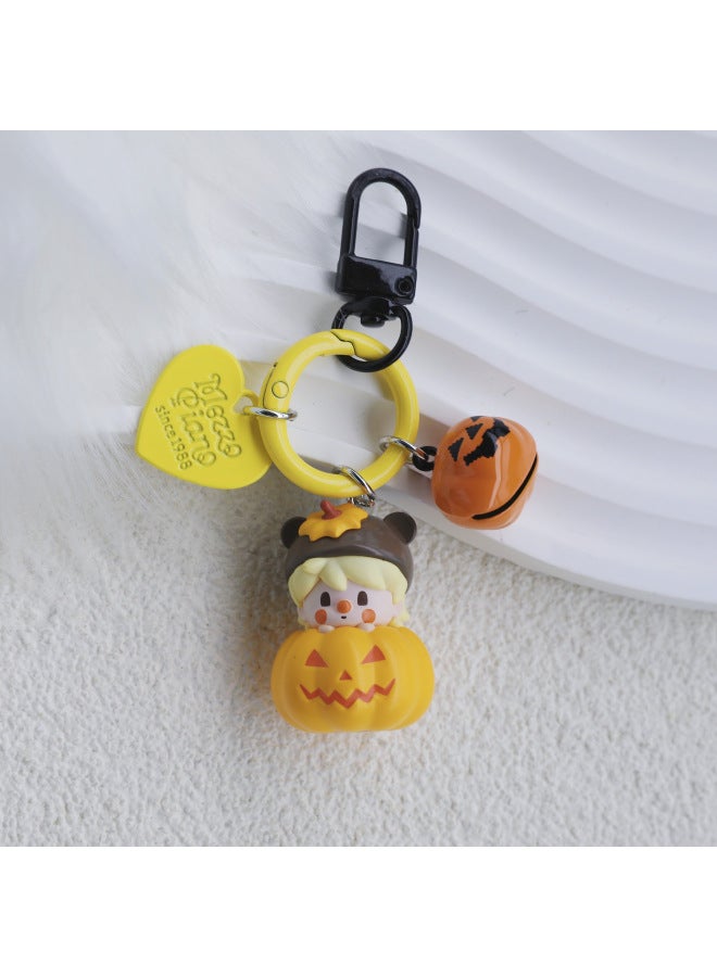 Loquat Bubble Mart Genuine Goods Pumpkin Cute Grain  Car Pendant Bag Keychain High Color Value Handmade Cute-Specifications:Pumpkin Sweet Beans - Image 1