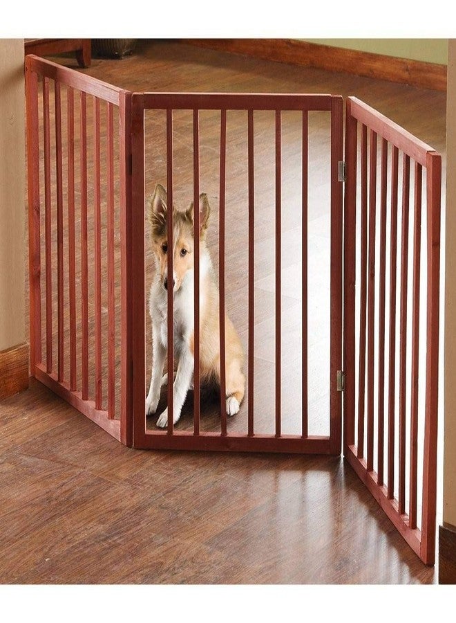 Etna Folding Wood Pet Gate- 3 Sections - Image 1