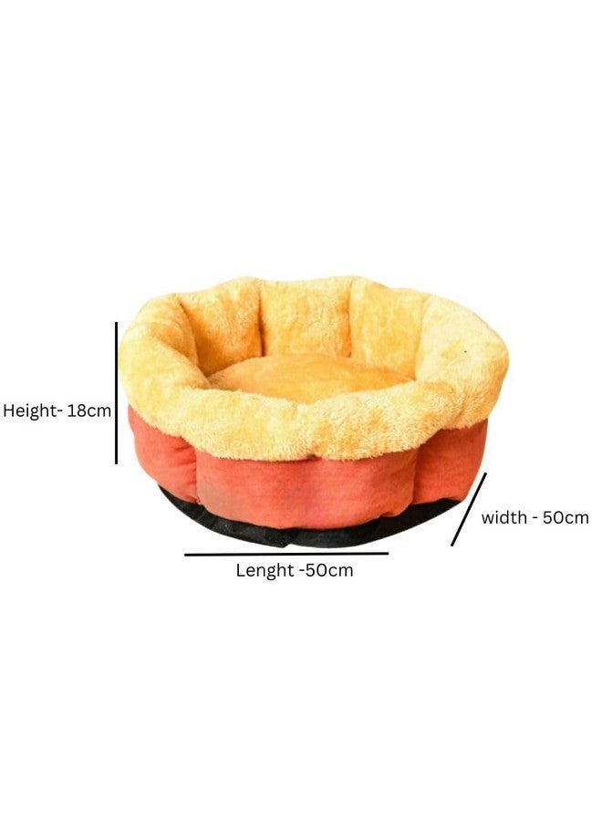 بت سرير دائري للكلاب (50 × 50 سم)، سرير دونات كادلر للكلاب متوسطة الحجم والقطط، مثالي للكلاب من فصيلة كورجي وبيجل - Image 2