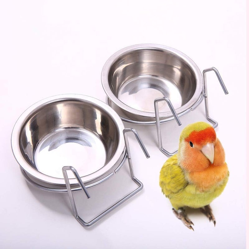 D&C PAWS Stainless Steel Bird Feeding Bowl with Hanger – 250ml Cups for Food and Water, Secure Cage Attachment for Birds, Includes Soft Nesting Material for Added Comfort (Pack of 2) - Image 3