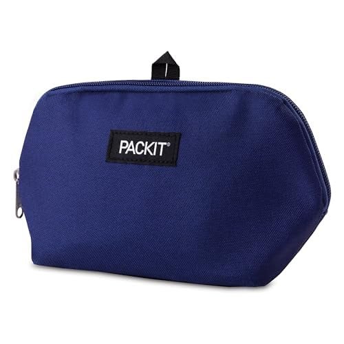 PACKIT حقيبة الوجبات الخفيفة القابلة للتجميد PackIt®، أزرق حقيقي، مصنوعة بتقنية ECOFREEZE®، قابلة للطي، قابلة لإعادة الاستخدام، إغلاق بسحاب، مصممة للحفاظ على الوجبات الخفيفة طازجة أثناء التنقل، وللراشدين من جميع الأعمار - Image 3