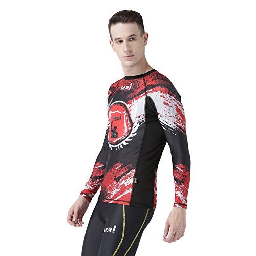 USI UNIVERSAL Rash Guard for Gym, Running, Cycling, Swimming, Cricket, Basketball | Rashguard Swimming Costume for Men | Rash Guard for Man (Large, Red) - Image 2