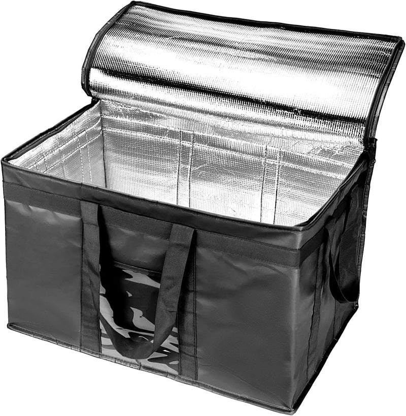 Yalin XXXL Large Insulated Cooler Bag, Styrofoam Cooler of Keep Food Hot or Cold, Reusable Double Zipper Food Delivery Bag for Grocery Shopping, 23" W x 15" H x 14" D (Black, 3XL (Pro)) - Image 2